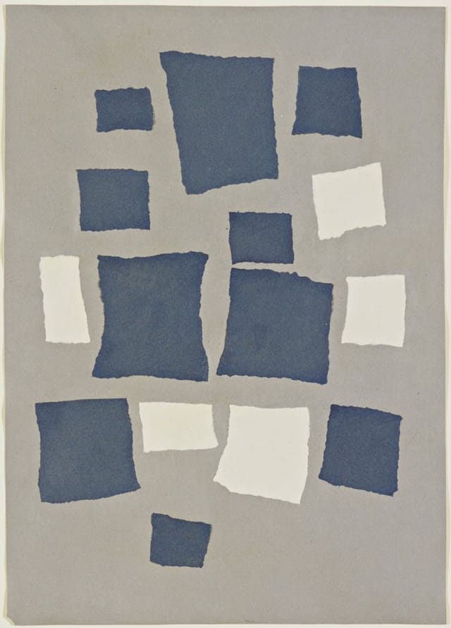 Jean (Hans) Arp, Untitled (Collage with Squares Arranged According to the Laws of Chance), 1916–17. Torn-and-pasted paper on paper. Museum of Modern Art, New York. Public domain.
