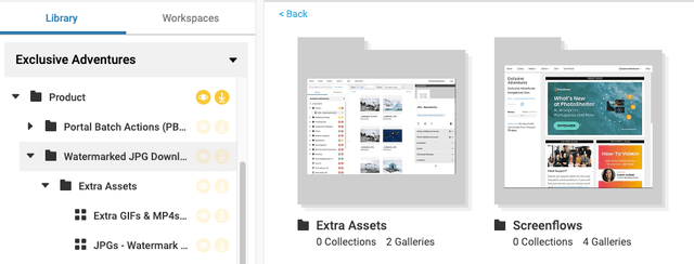 Main PhotoShelter menu with accessible keyboard navigation