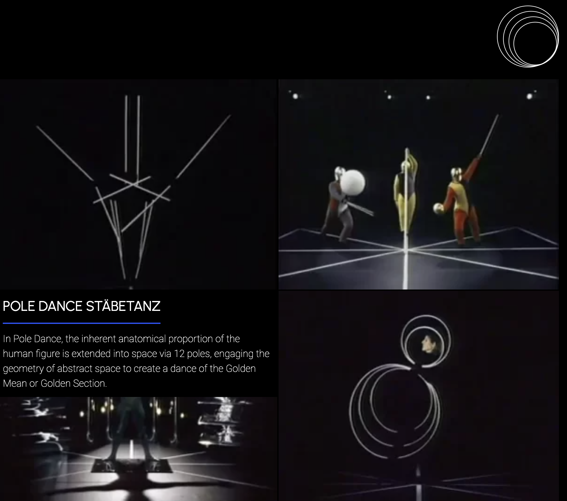Bauhaus Dances site inspired by the Hoop Dance sequence